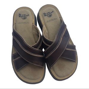 DR. MARTENS CRISS CROSS LEATHER STRAP SANDALS